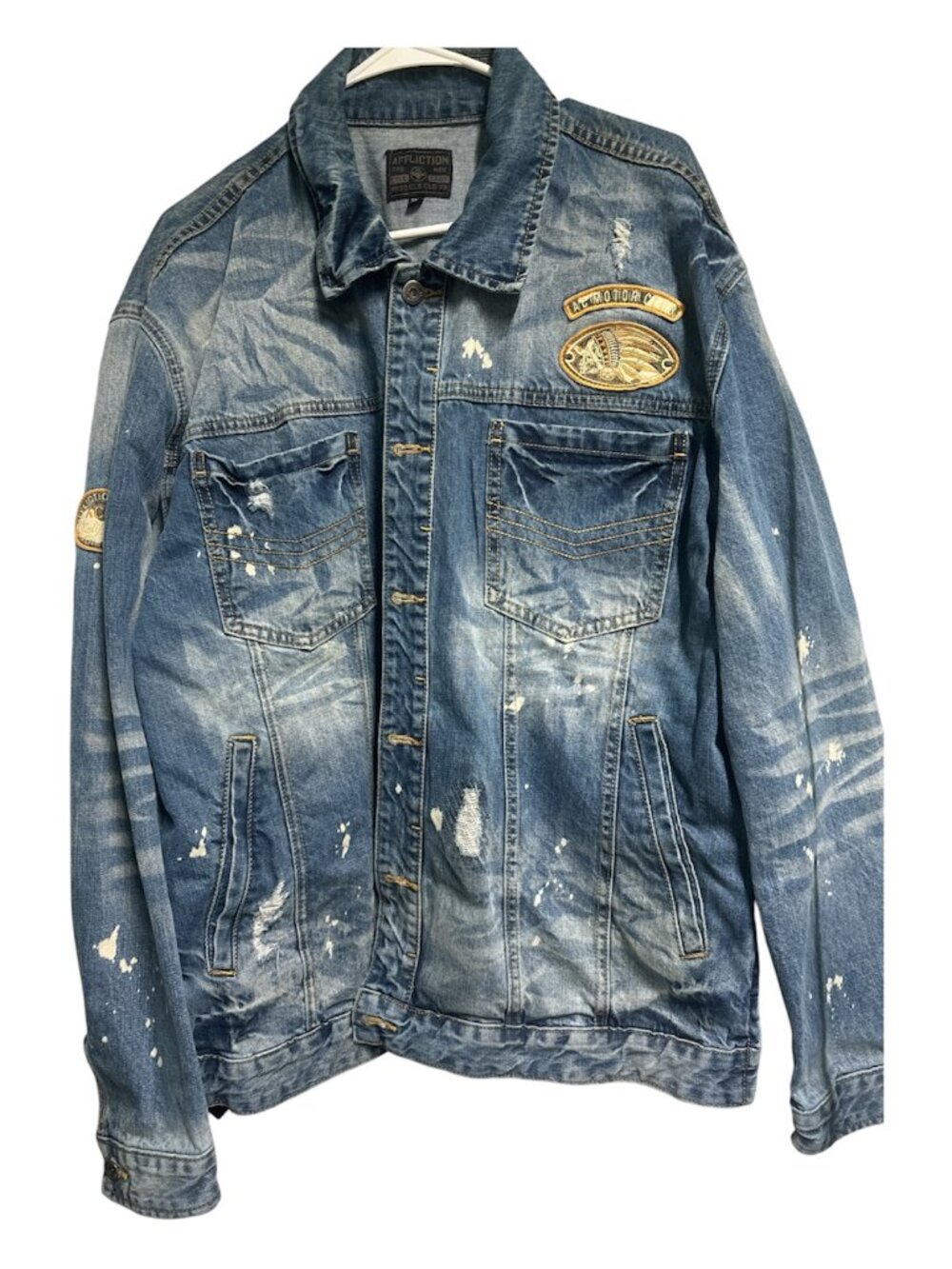 Affliction Denim Jacket Cam Blue
